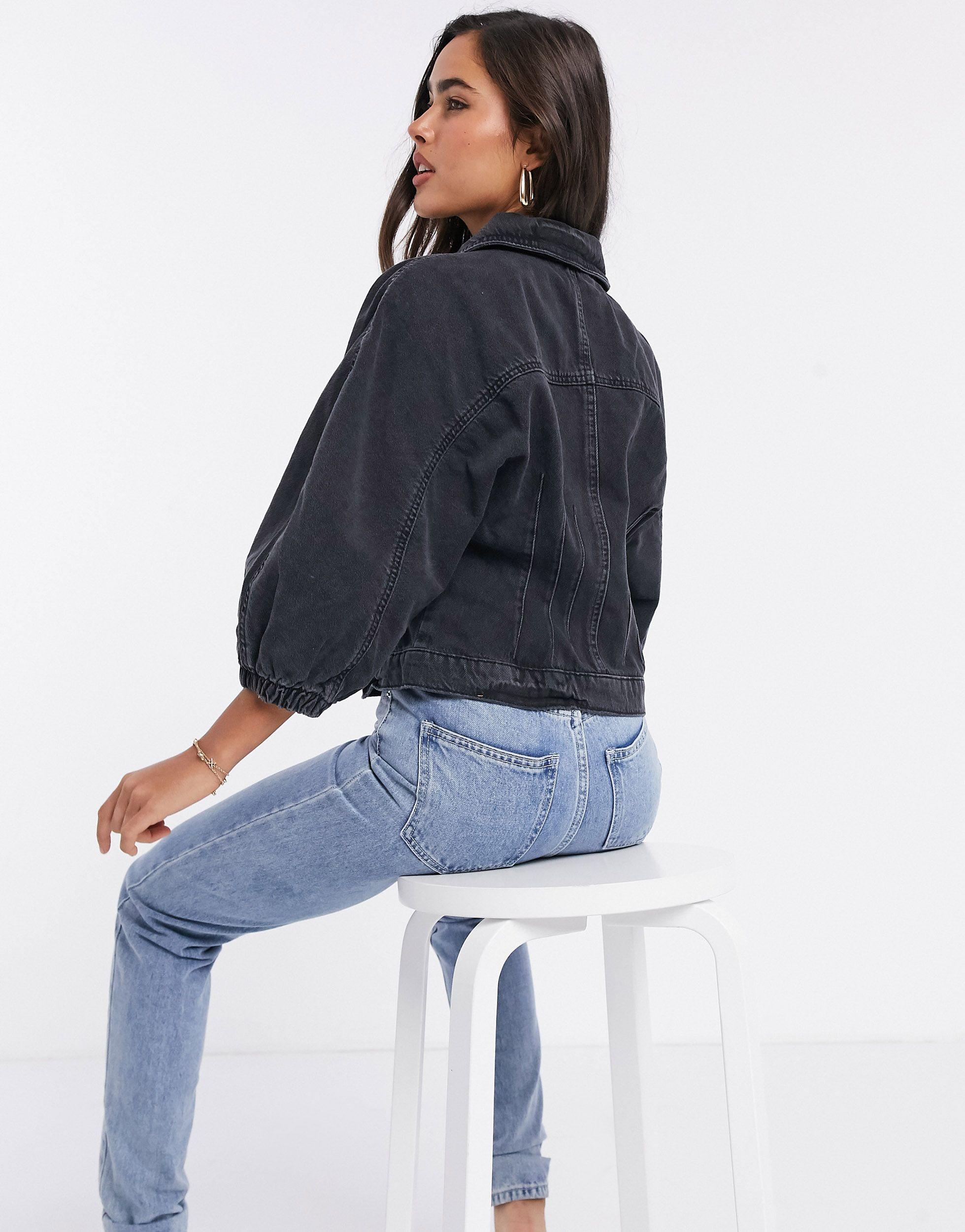 Balloon Sleeve Denim Jacket 