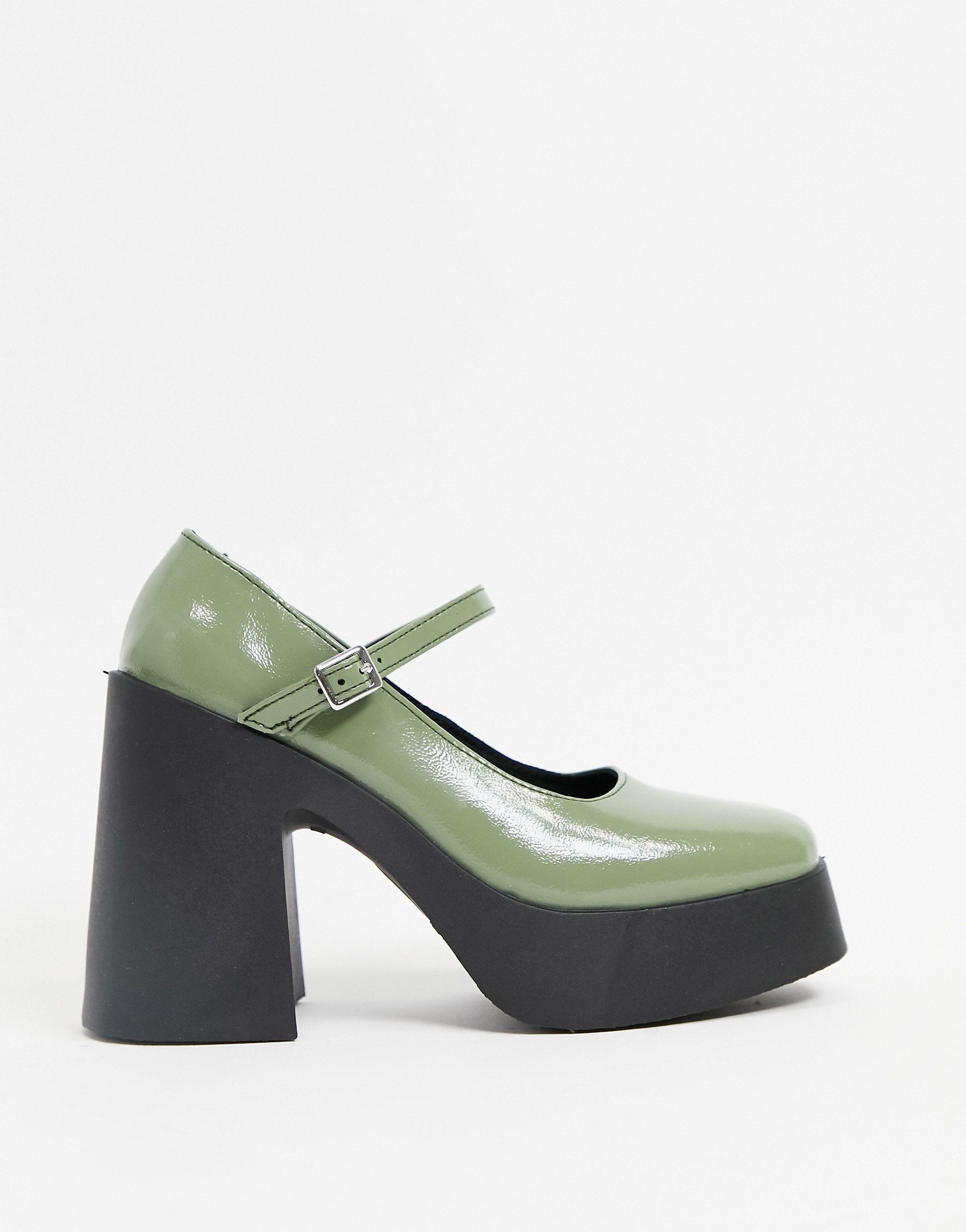 Green mary jane heels hotsell