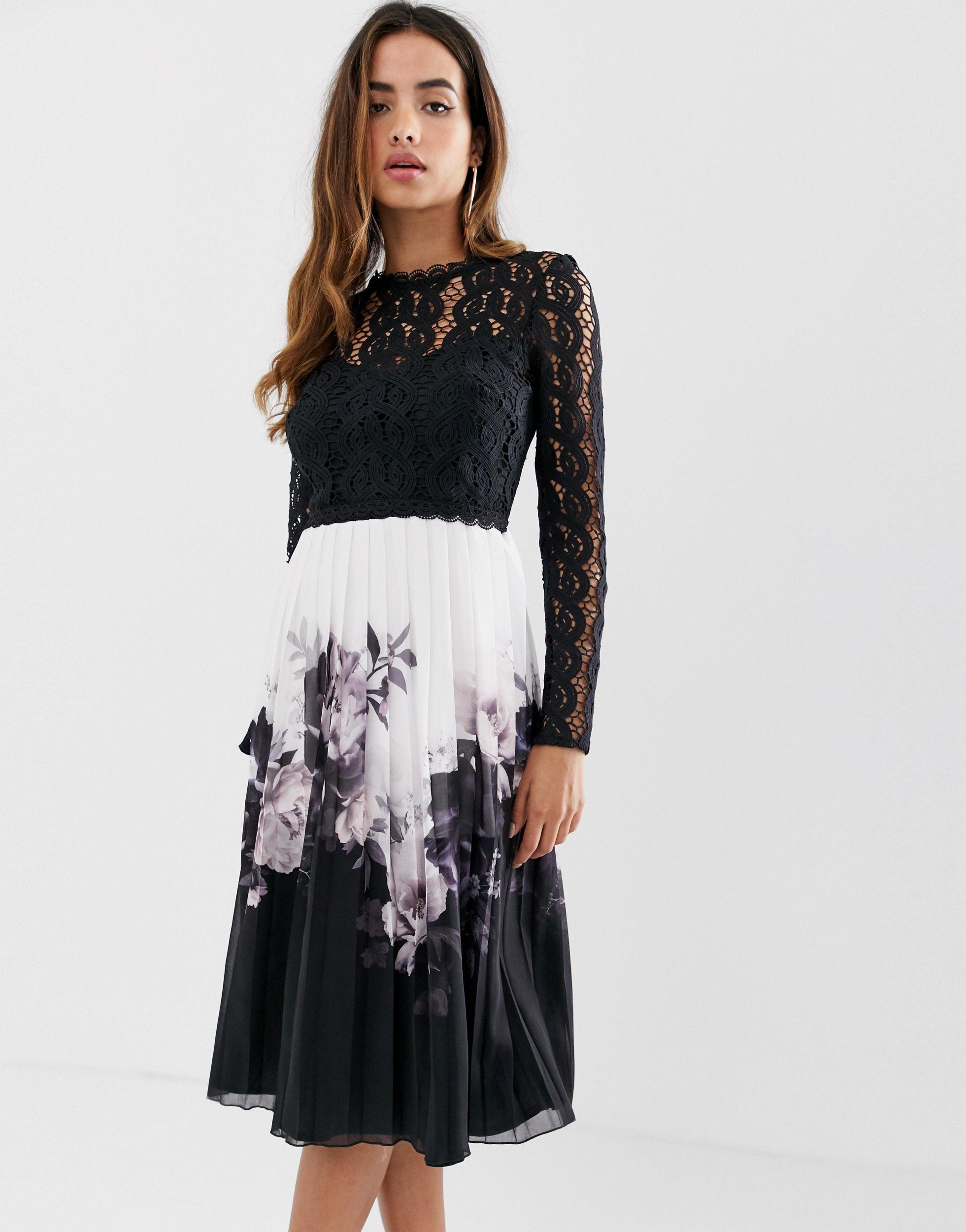floral lace shift dress