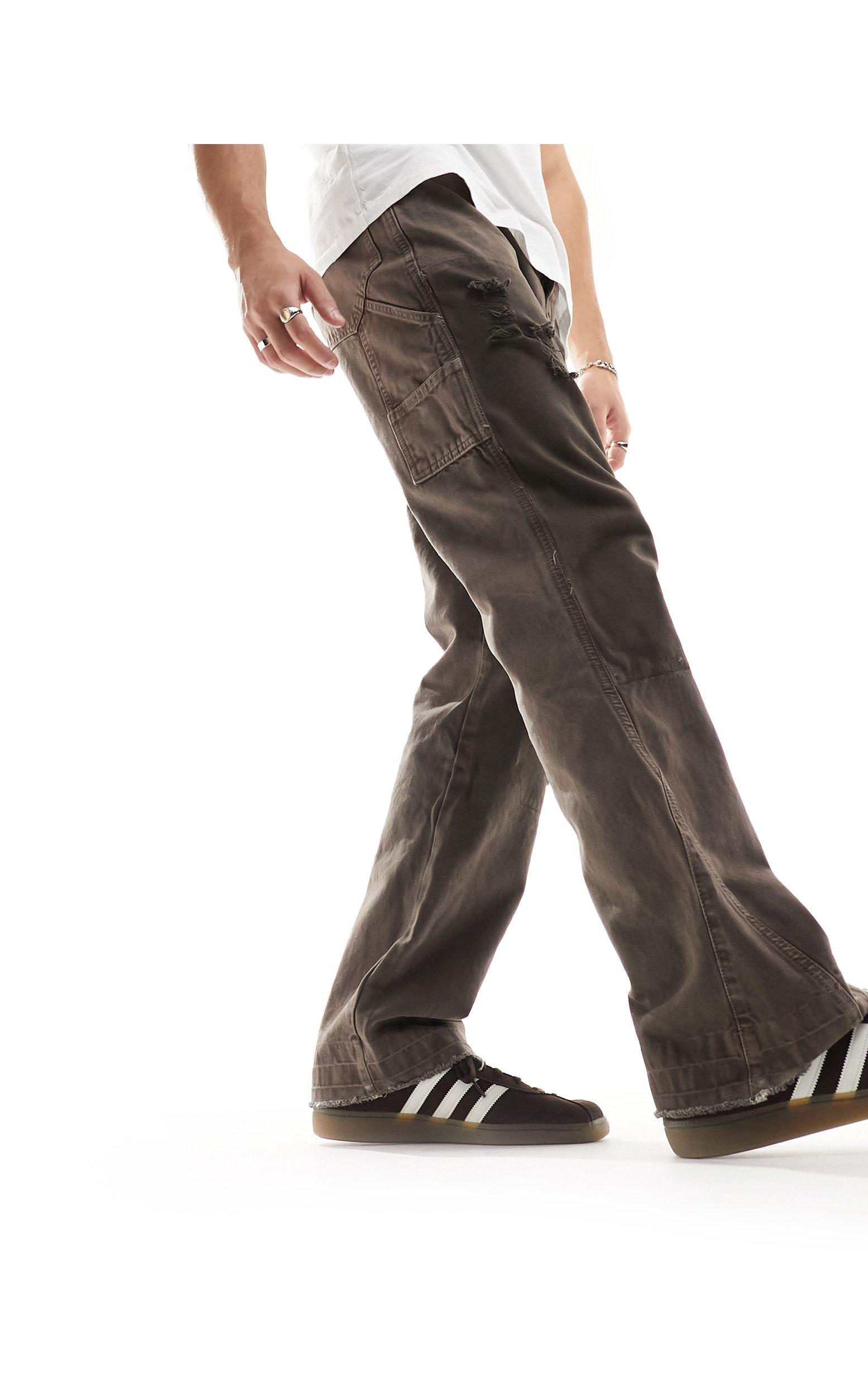 Jaded London Straight Leg Denim Carpenter Jeans in Brown for Men | Lyst