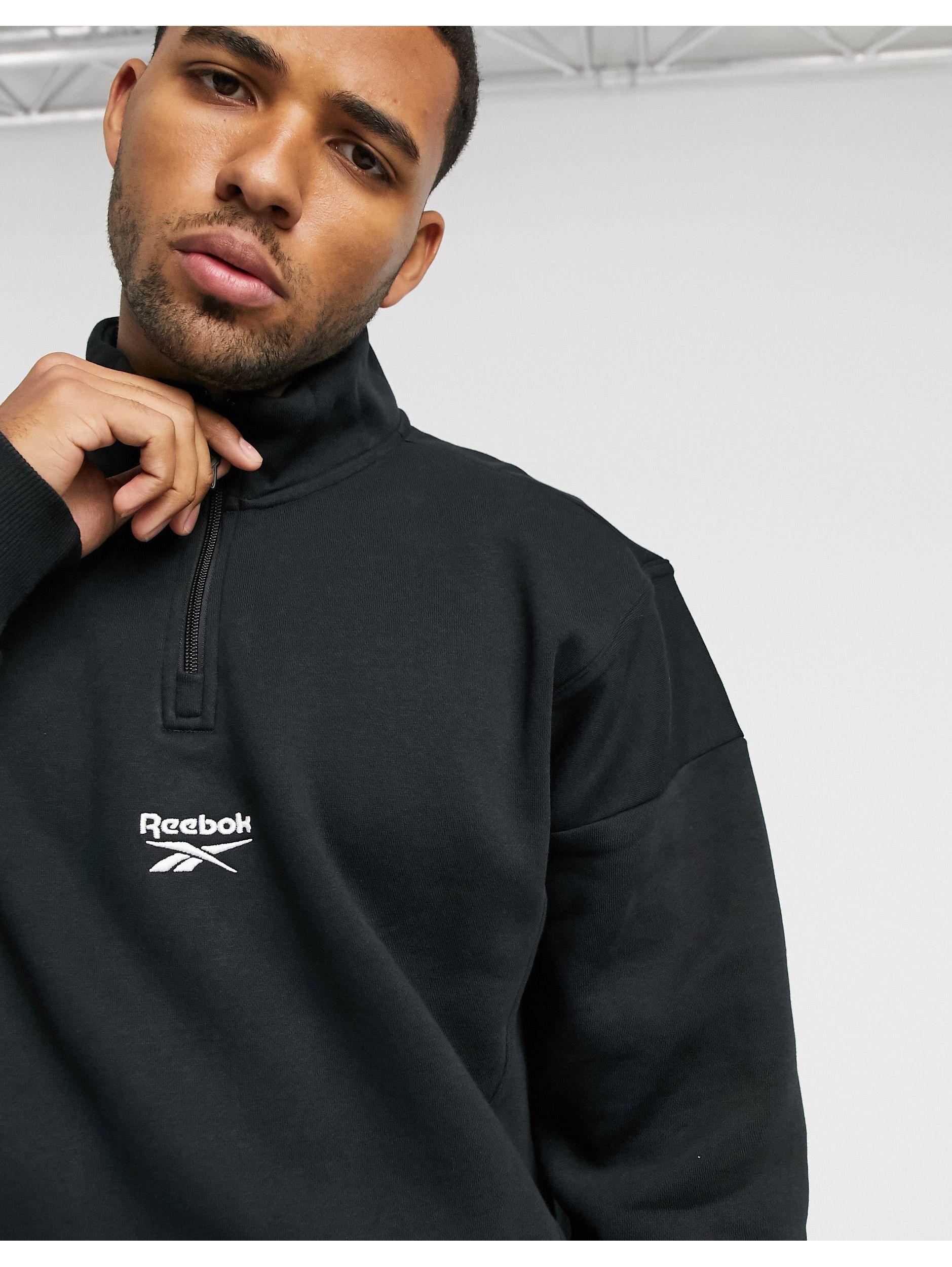 Reebok Classics Half Zip Sweatshirt With Vector Logo in Black for Men |  Lyst Australia