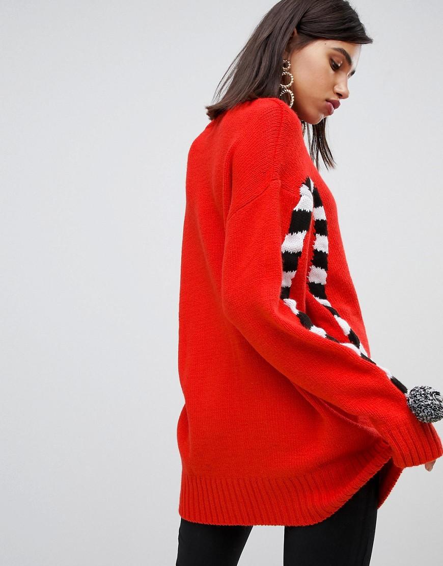 river island red jumper