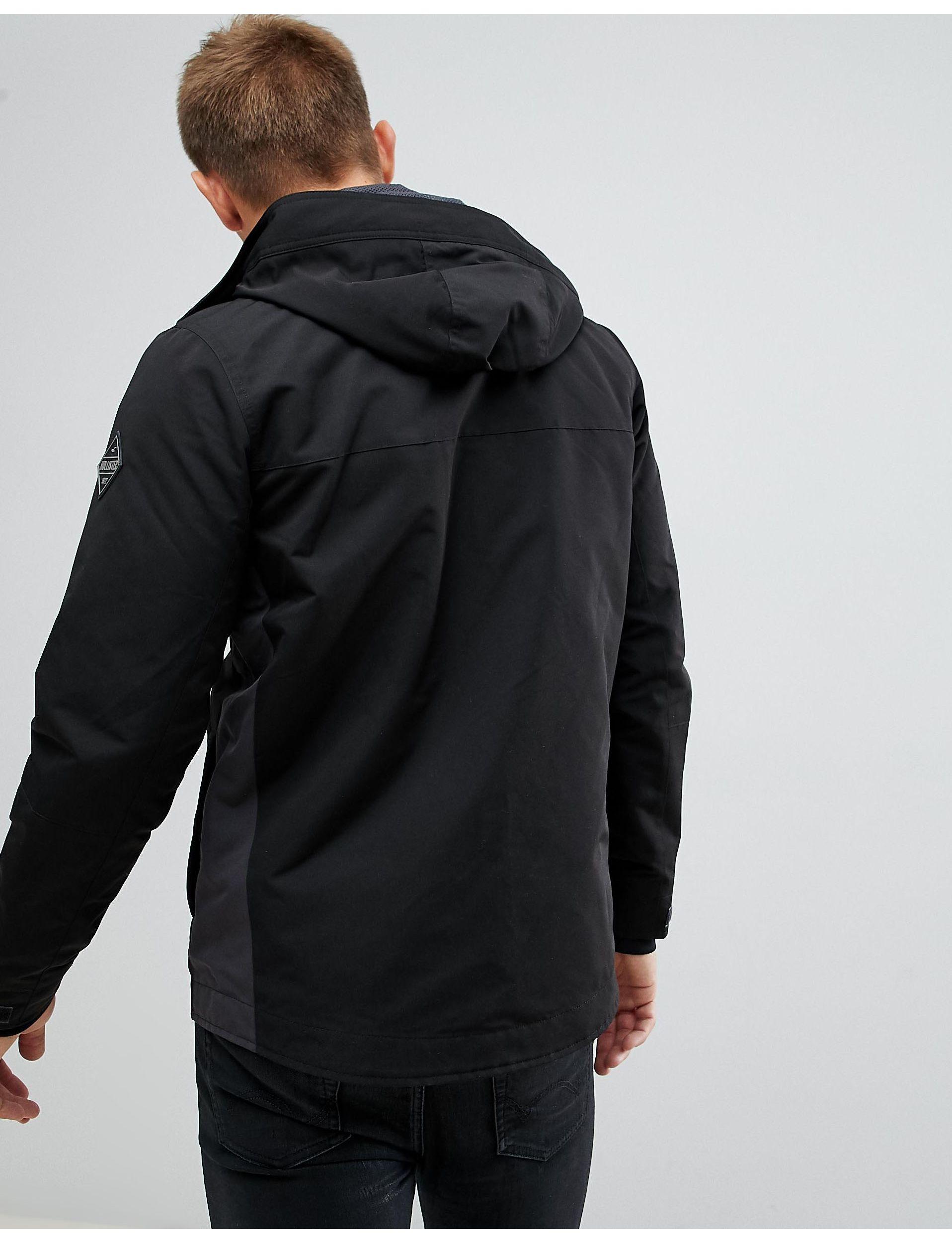 hollister black parka