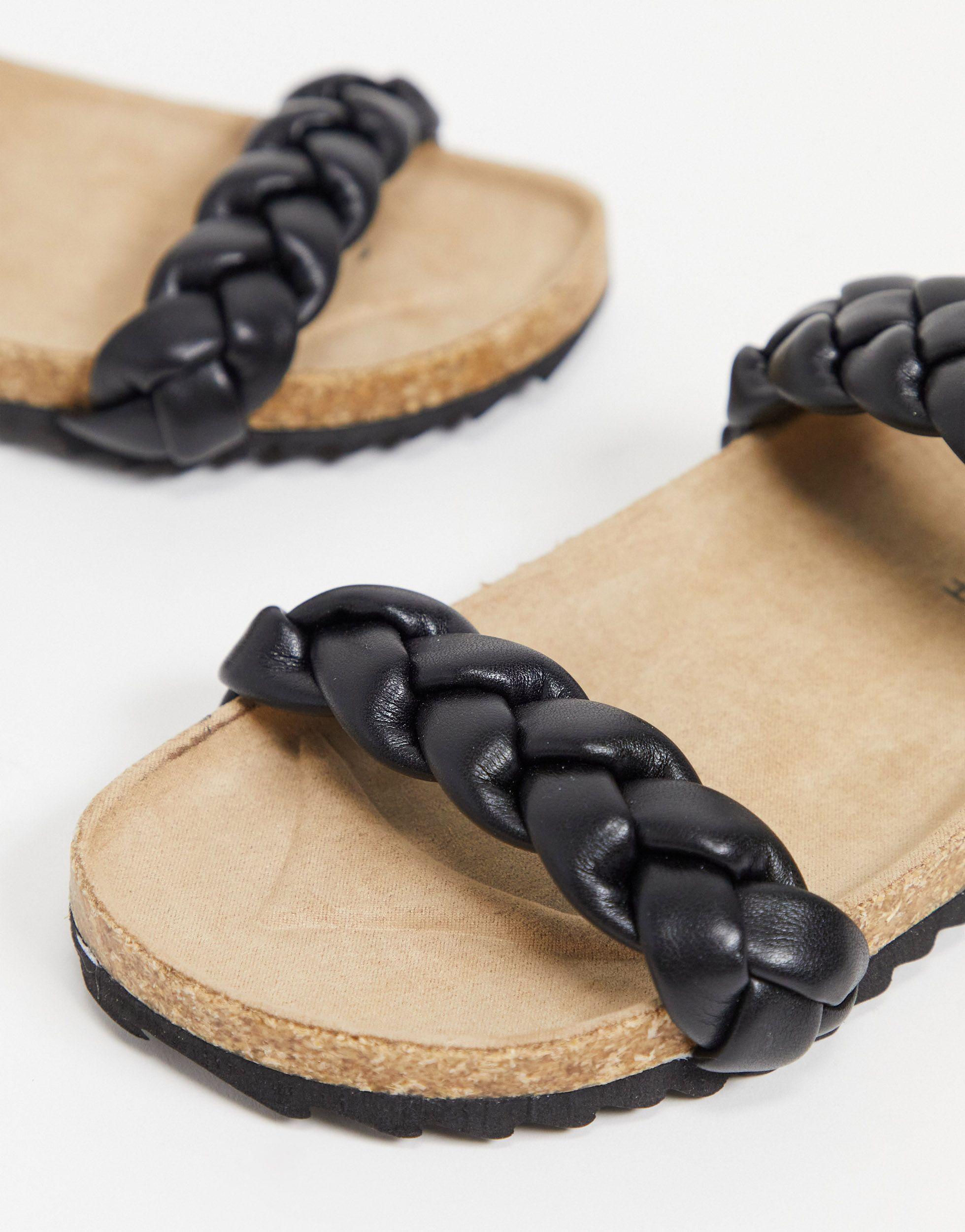 South Beach Slippers Met Dubbele Gevlochten Bandjes in het Zwart - Lyst