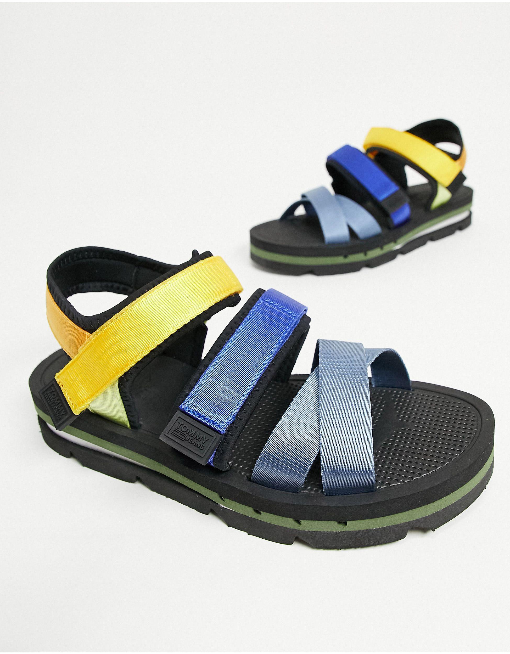 Sandalias negras con tiras Tommy Hilfiger de Tejido sintético de color  Negro para hombre | Lyst