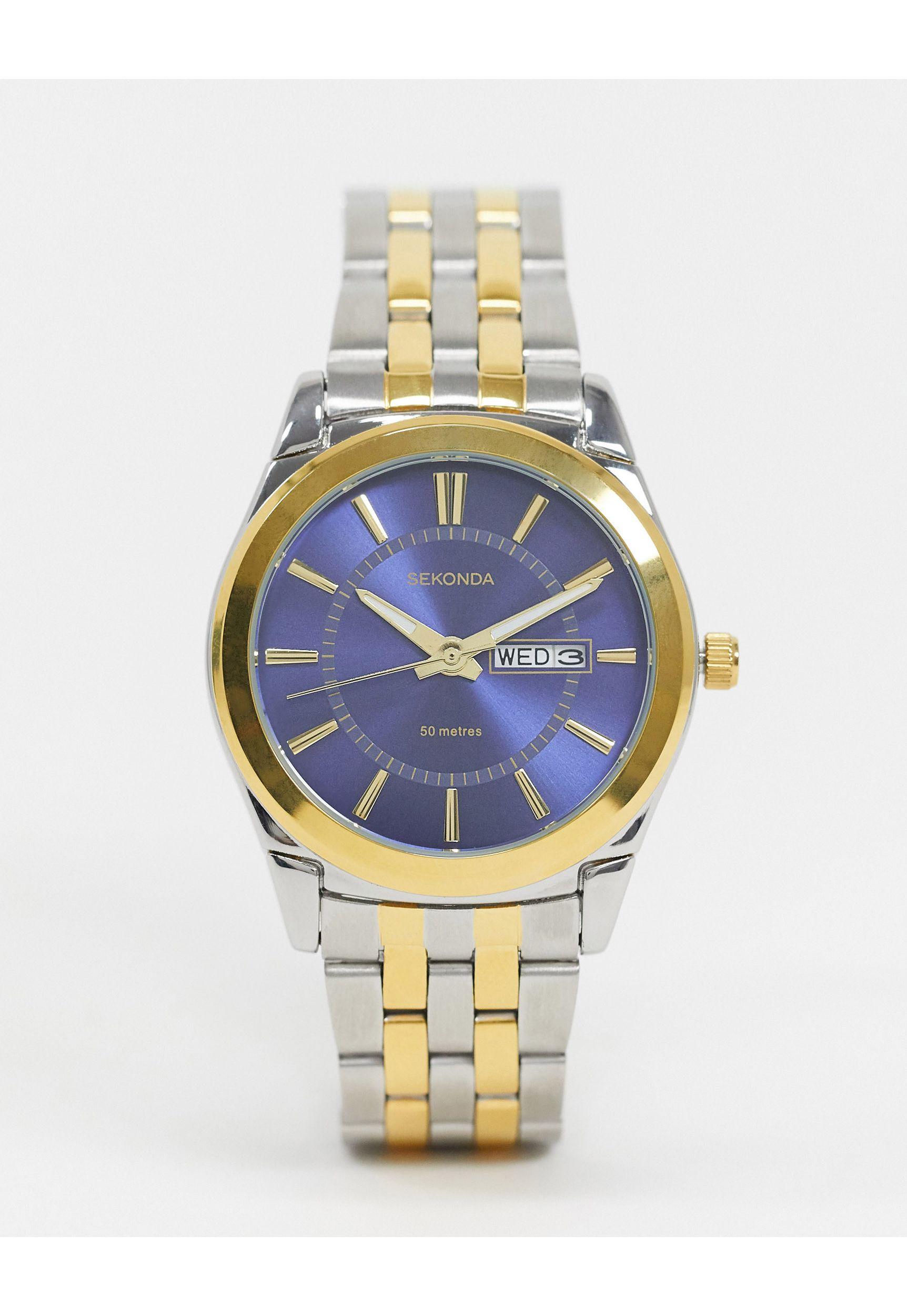Sekonda – Armbanduhr aus verschiedenen Metallen mit blauem Zifferblatt in  Mettallic für Herren - Lyst