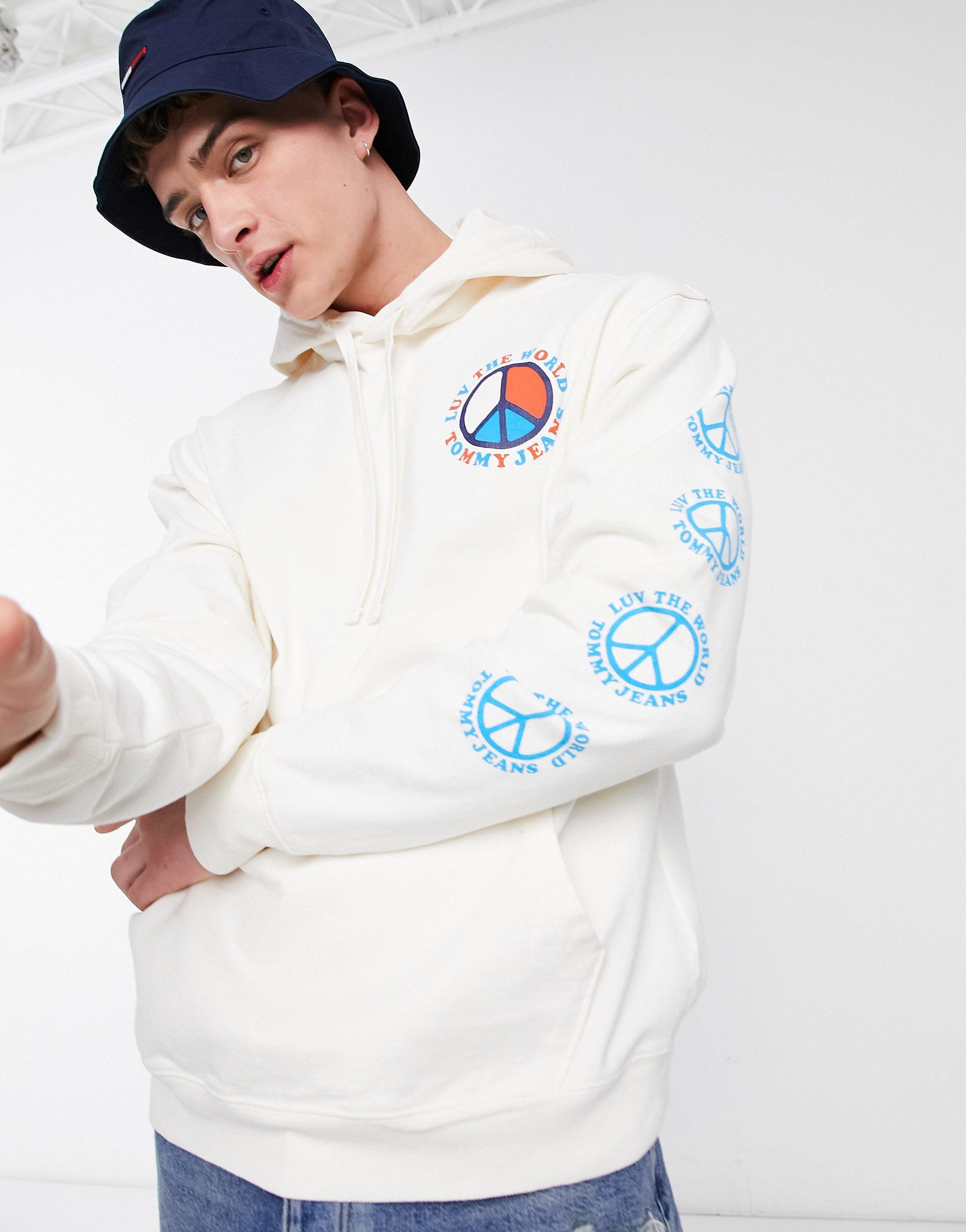 Tommy Hilfiger Denim Luv The World Capsule Hoodie With Back Logo in White  for Men | Lyst