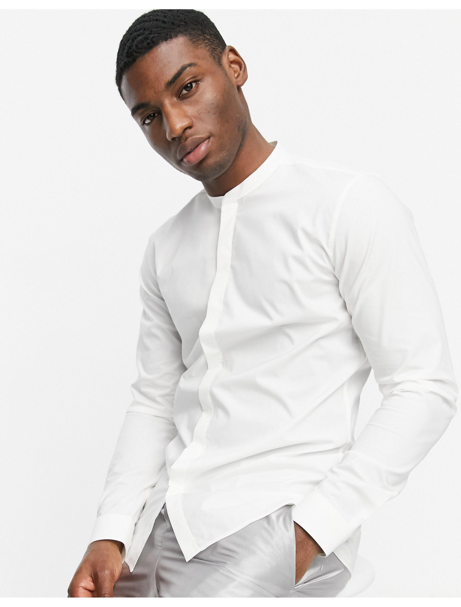 Hugo boss grandad collar shirt Clearance