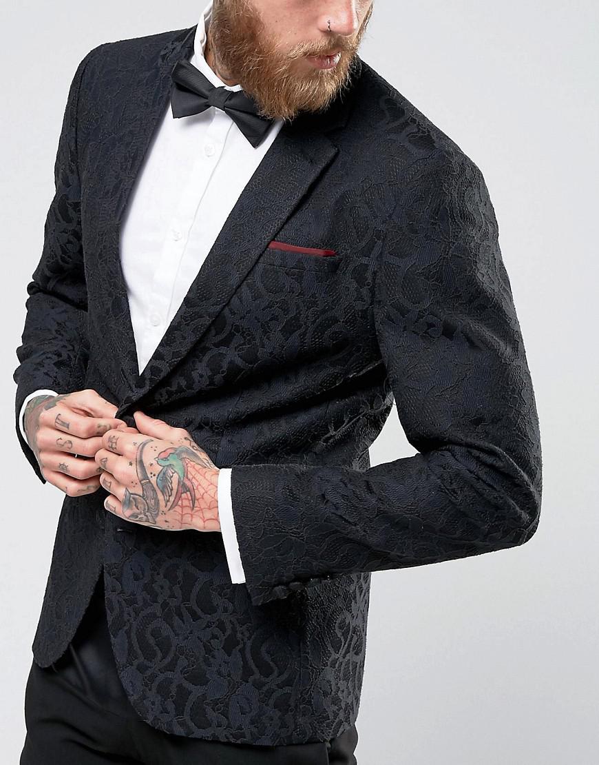 black lace suit jacket
