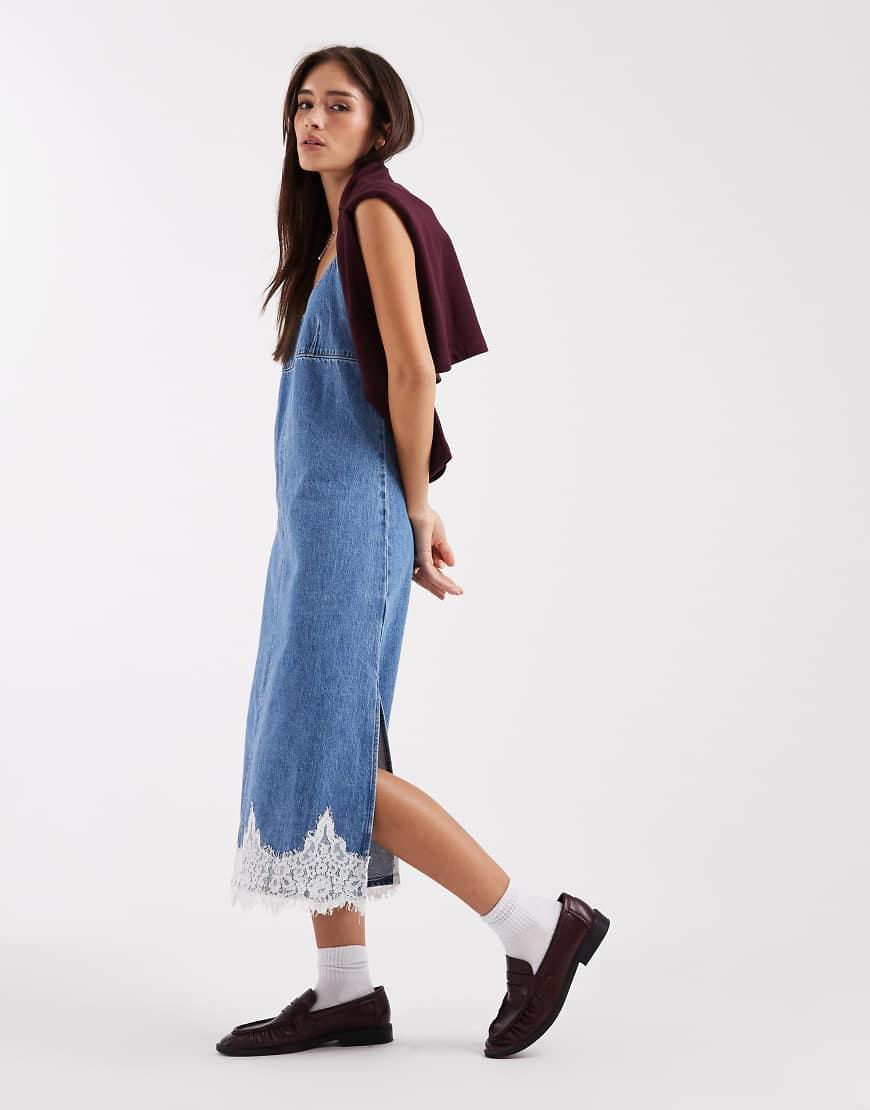 midi denim slip dress Midler Mid Blue This fabric is made from premium pure cotton denim Levi's 90's Denim Midi Slip
