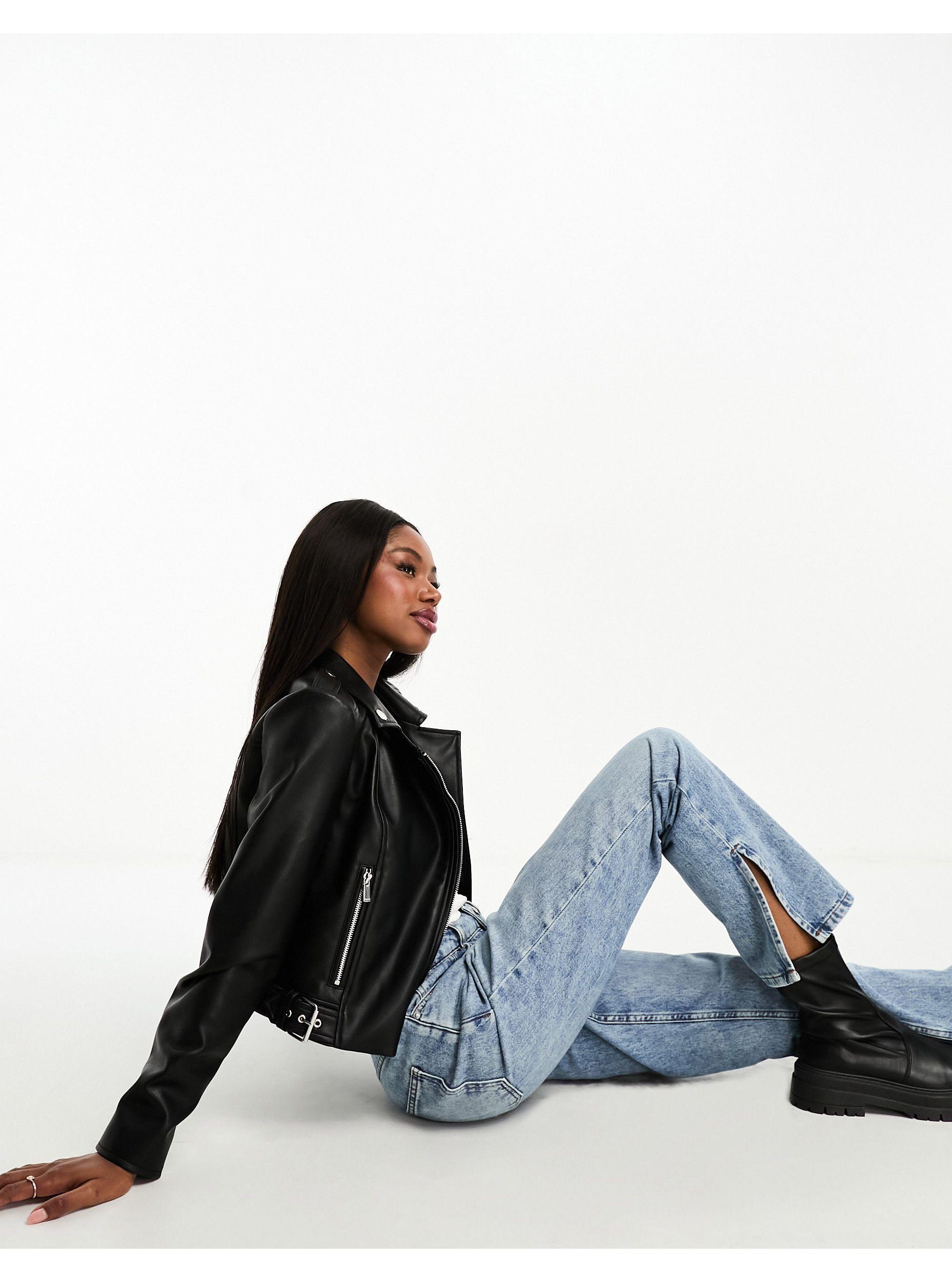 Leather look hotsell biker jacket zara