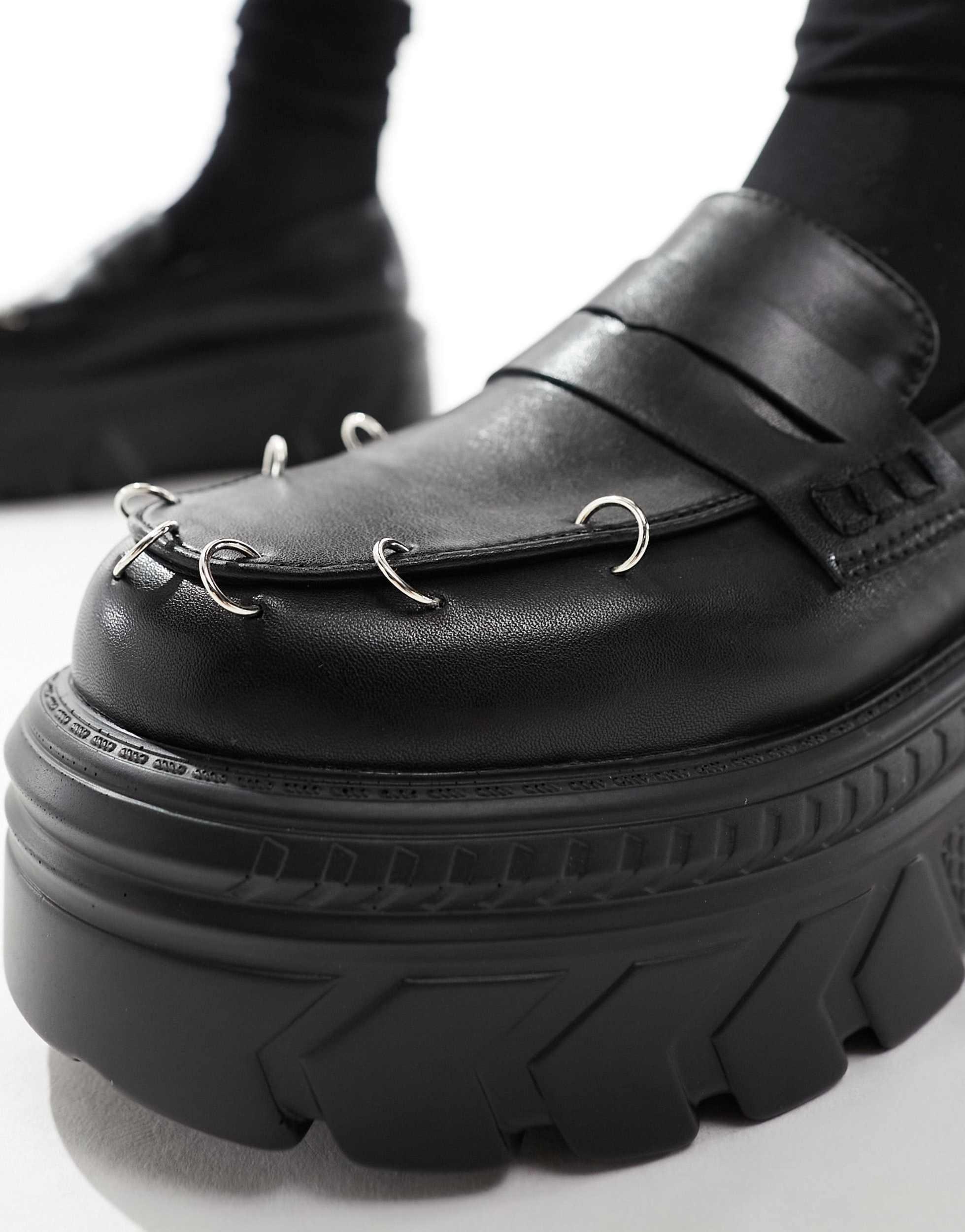 Koi Footwear Koi Esgar Chunky Punk Loafers in Black Lyst Australia