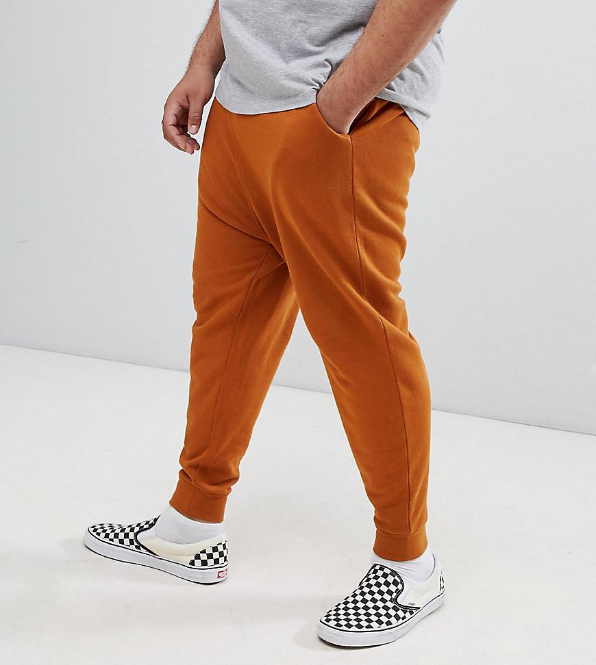 Lyst - Asos Plus Drop Crotch joggers In Rust in Brown for Men