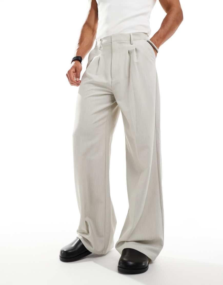 Collusion Relaxed Wide Leg Tailored Pants in Grey for Men Lyst UK