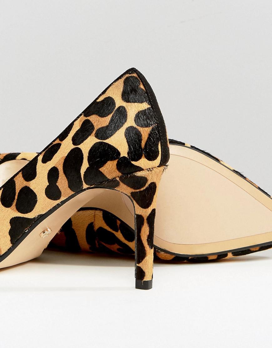 Dune Leather Leopard Print Pointed Heeled Shoes in Brown | Lyst