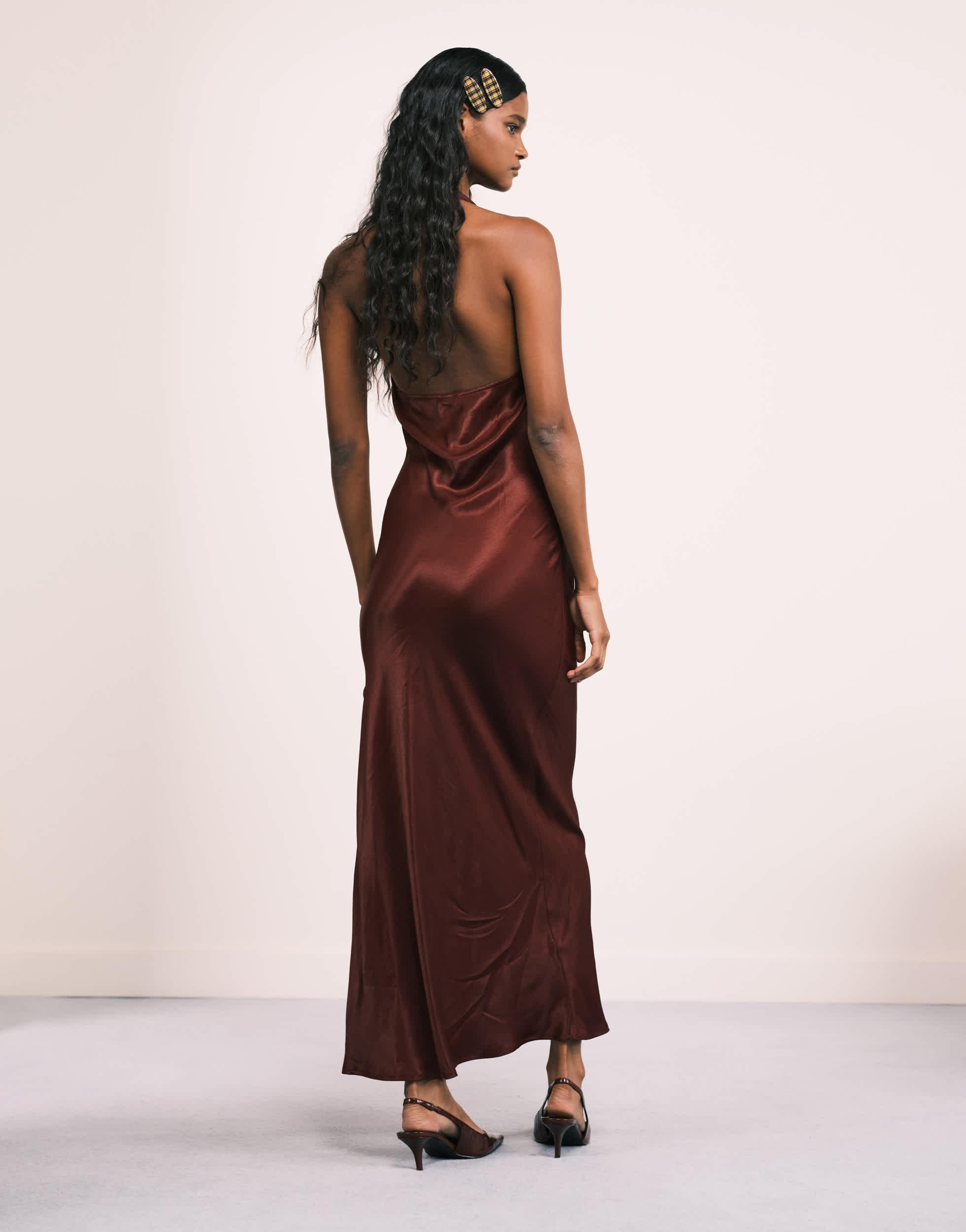asos silk dress ASOS Design satin seam detail Maxi Slip Dress in Navy