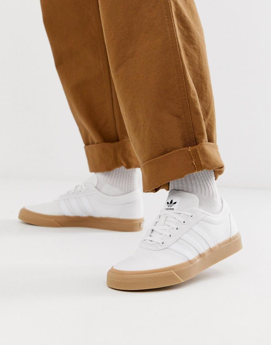 adidas Originals Adi-ease Trainers In White With Gum Sole for Men Lyst