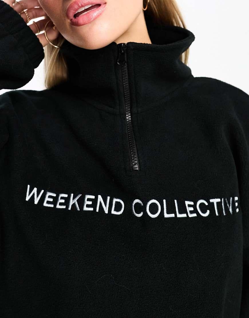 ASOS Weekend Collective Oversized Half Zip Borg Fleece With