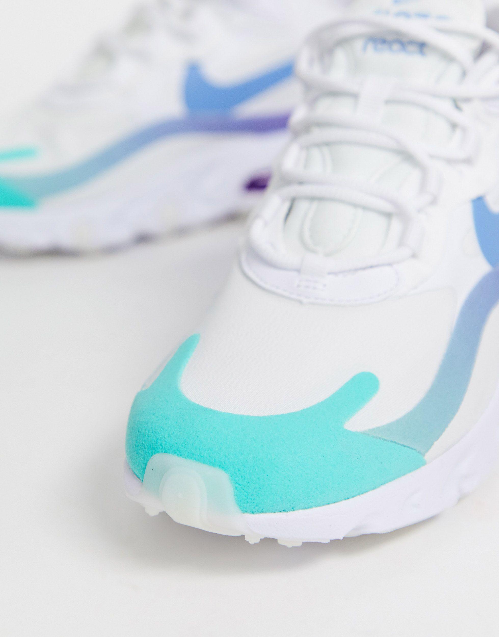 Nike Blue And Purple Air Max 270 React Sneakers-pink | Lyst