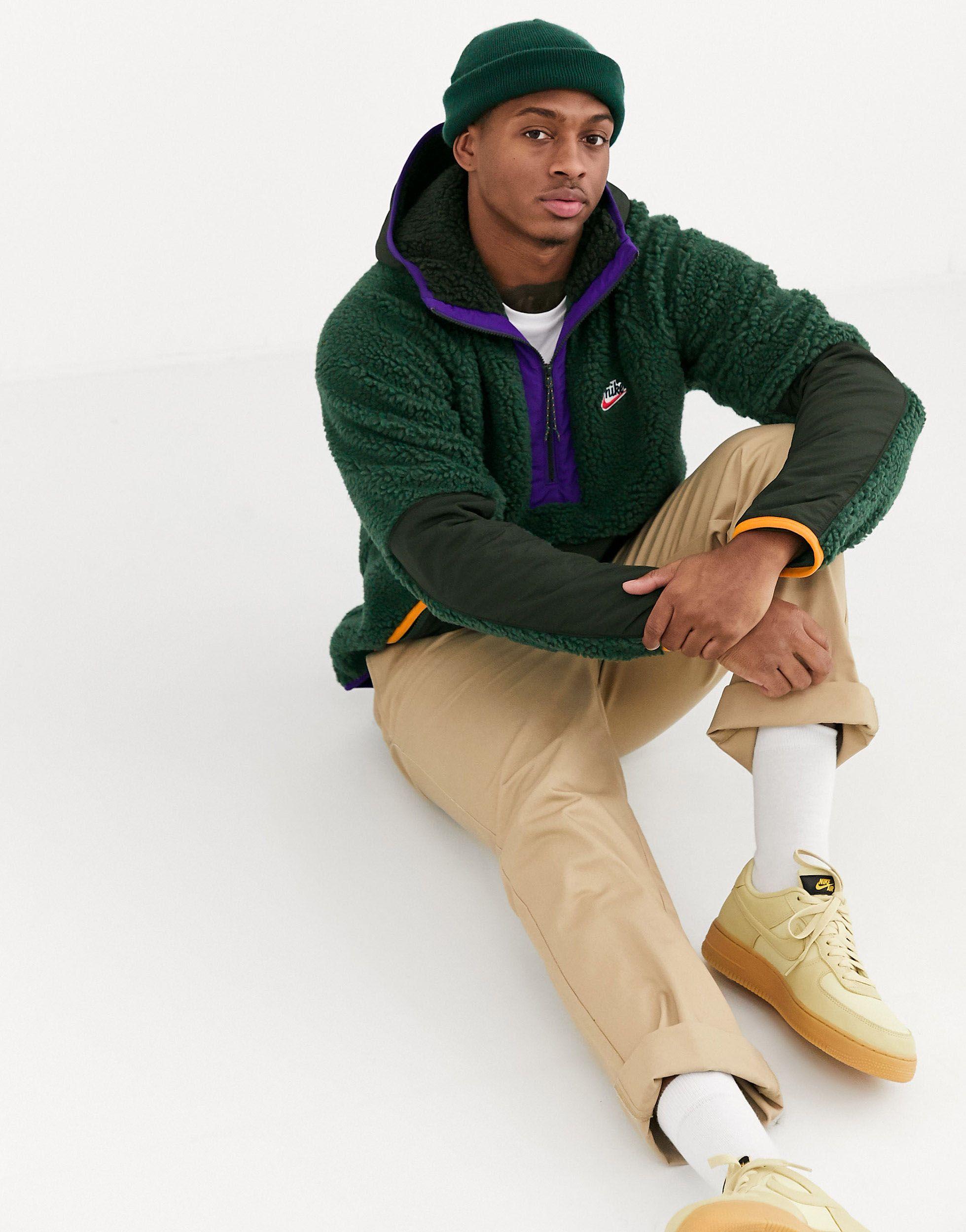 Veste d'hiver à col zippé avec polaire - Kaki Nike pour homme en coloris  Vert | Lyst