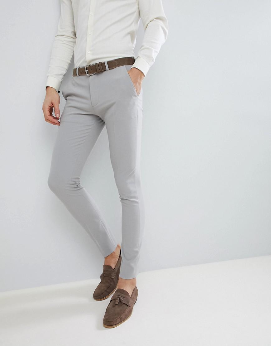 ASOS Super Skinny Suit Pants In Ice Gray for Men | Lyst