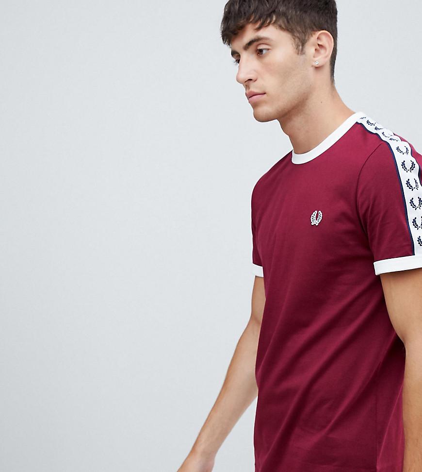 Fred Perry Sports Authentic Taped Ringer T-shirt In Burgundy Exclusive At  Asos in Red for Men - Lyst