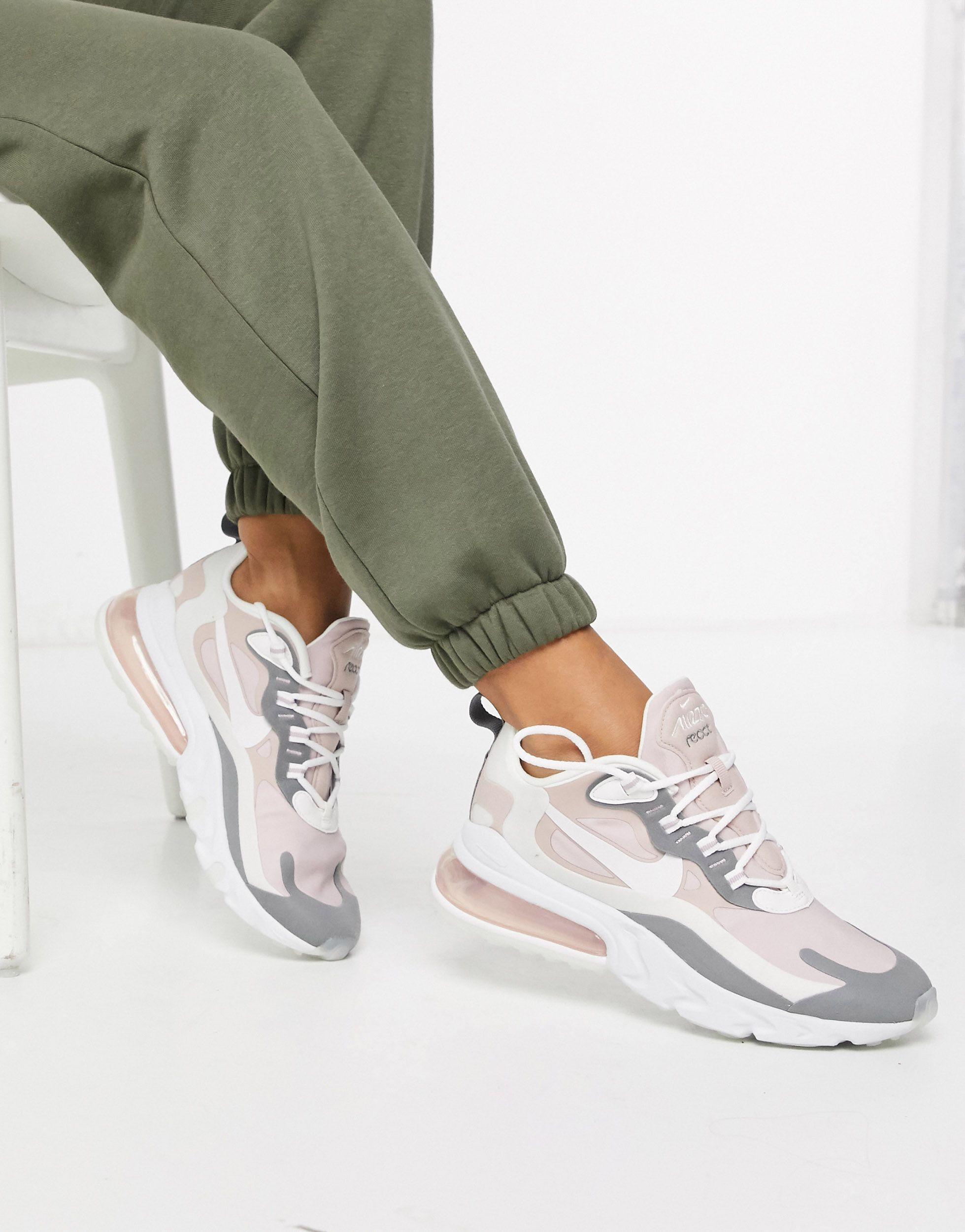 Nike Synthetic Air Max 270 React Trainers in Pink (Gray) | Lyst