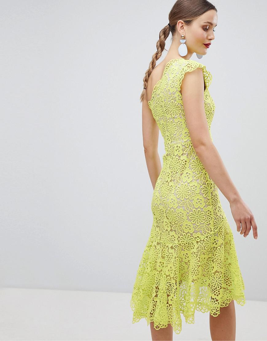 karen millen one shoulder lace dress