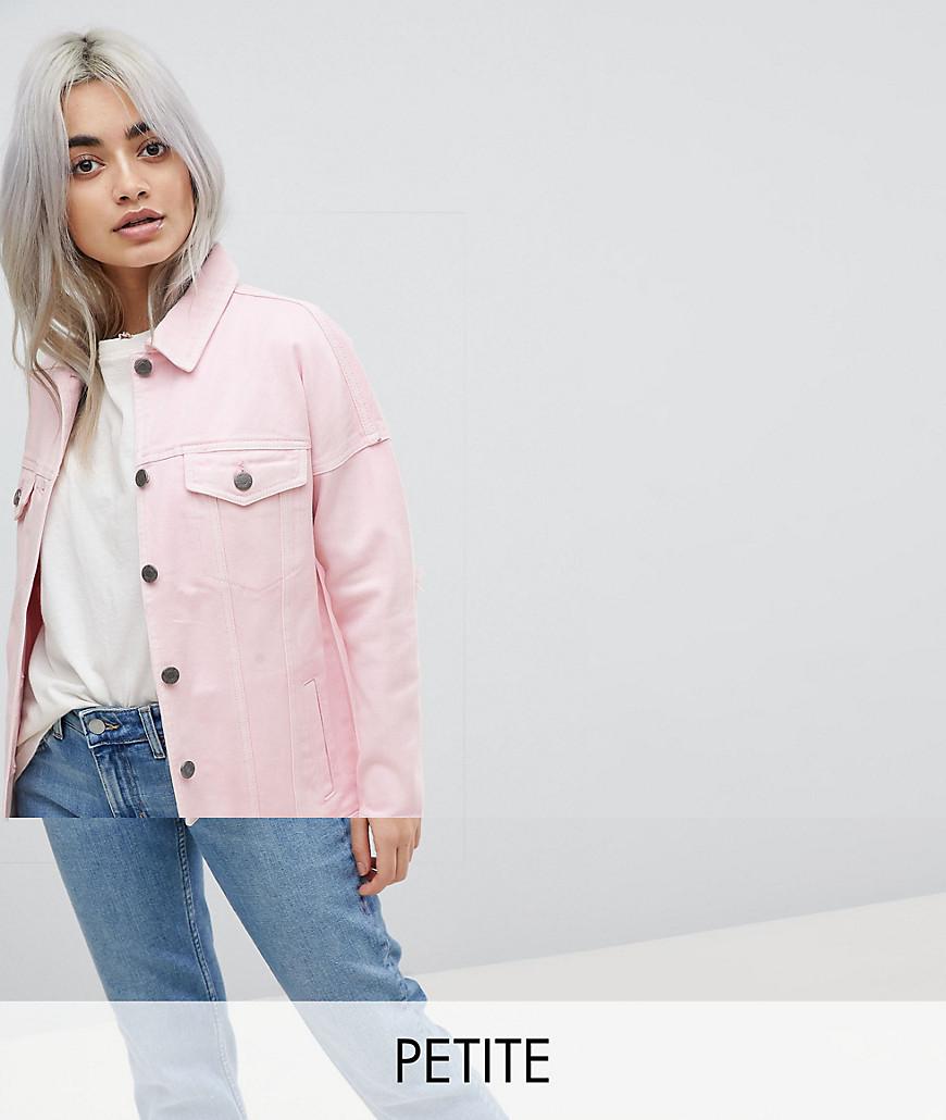petite pink denim jacket