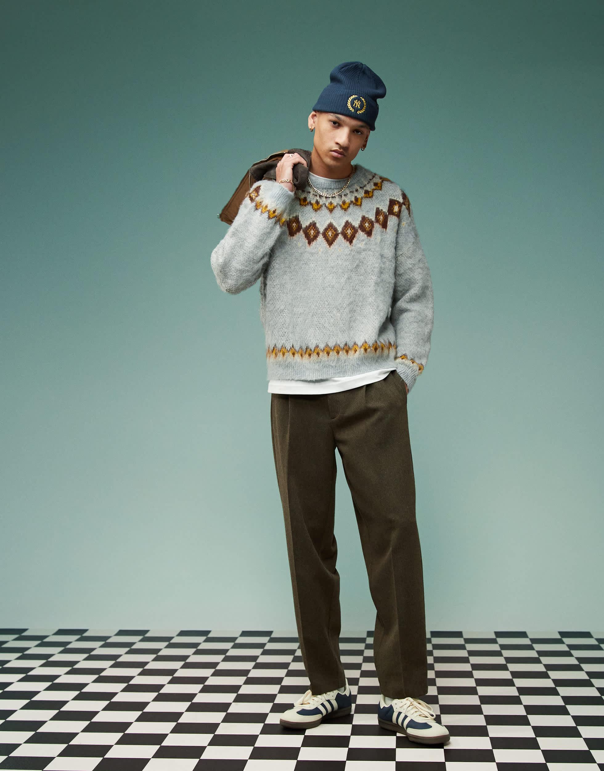 Coupe Carrée Motif De Pull Over Pull Oversize Coupe Carrée En