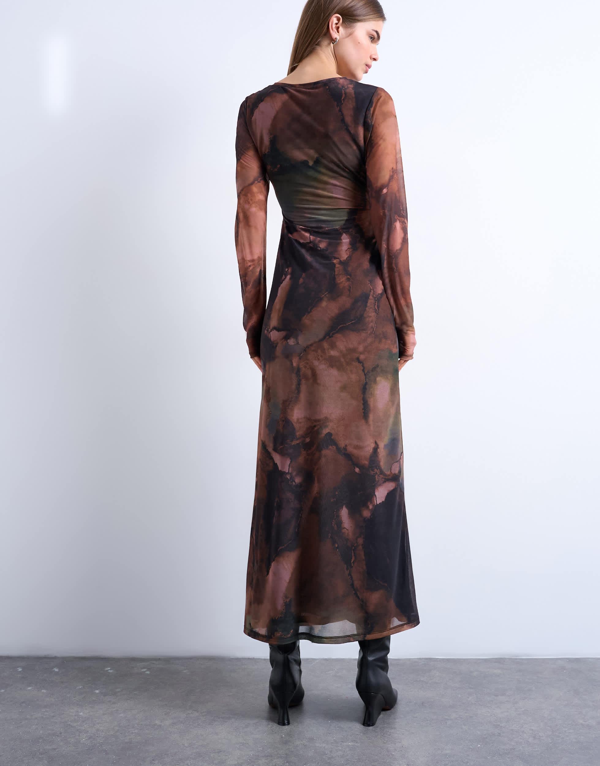 long sleeve opera dresses Aurelia Long Sleeve Ballerina Dress – Green