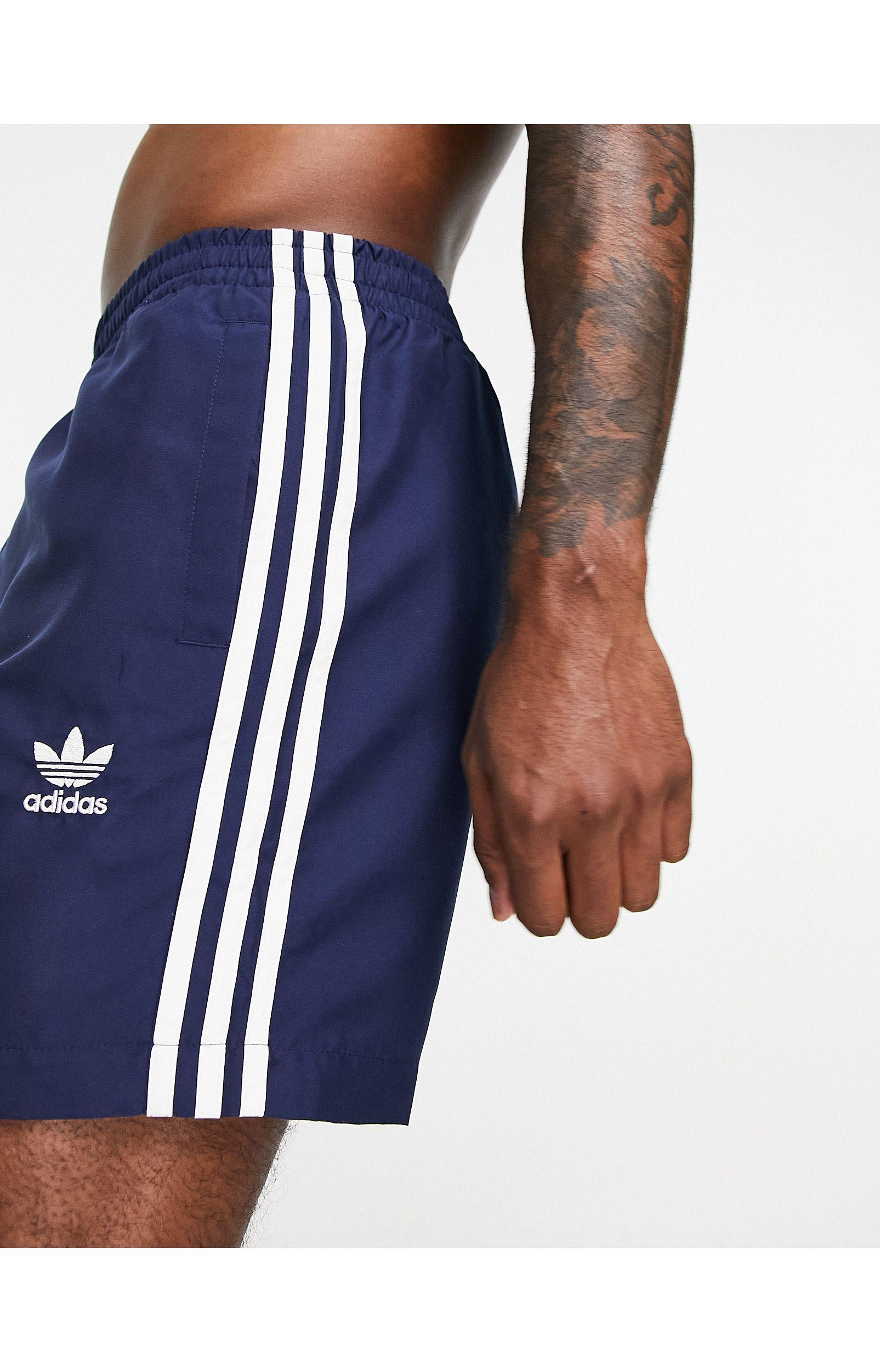 Storen Belichamen Lezen adidas Originals Swimwear 3 Stripe Shorts in Blue for Men | Lyst