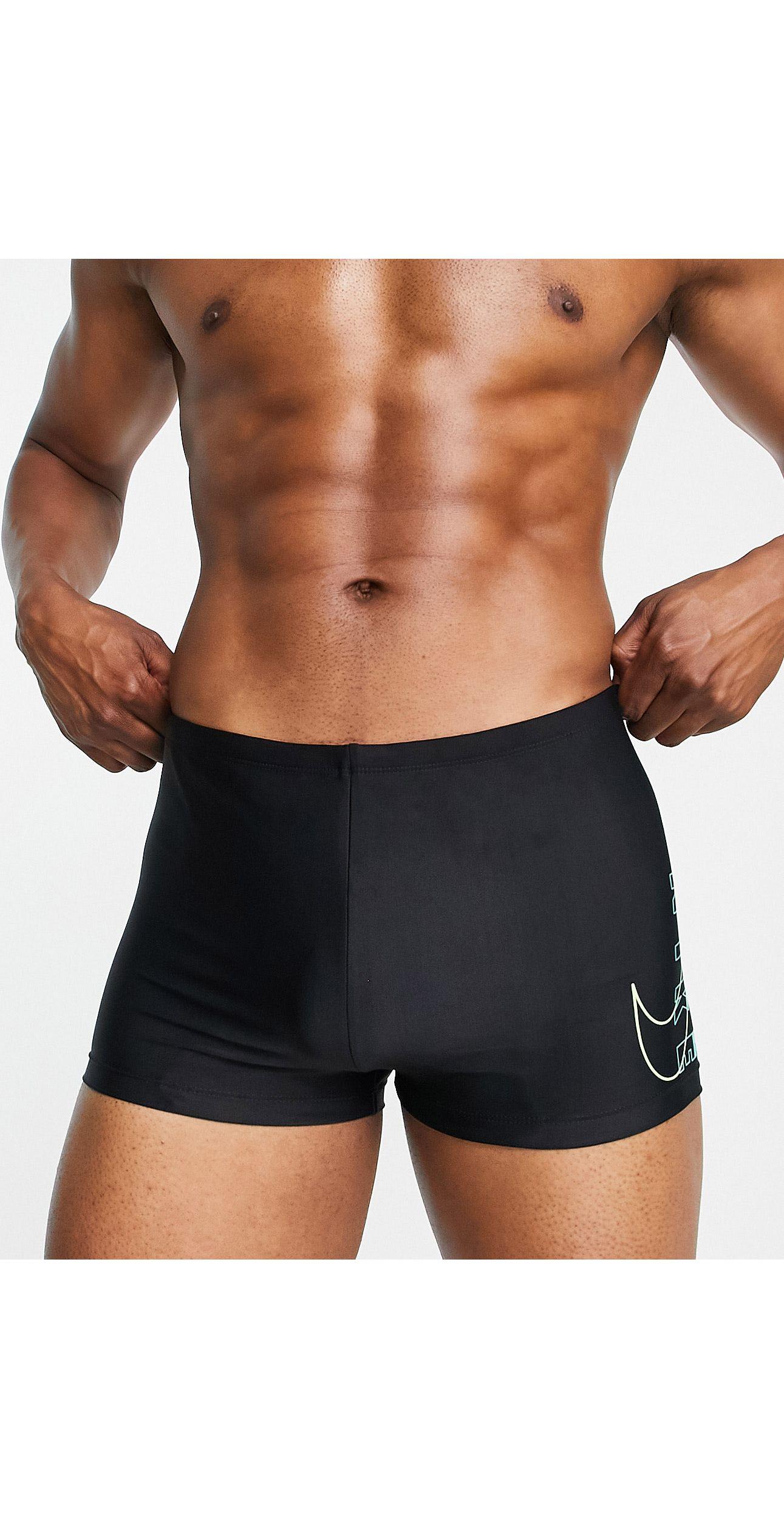 Nike Square Leg Tight Logo Swim Shorts in Black for Men | Lyst