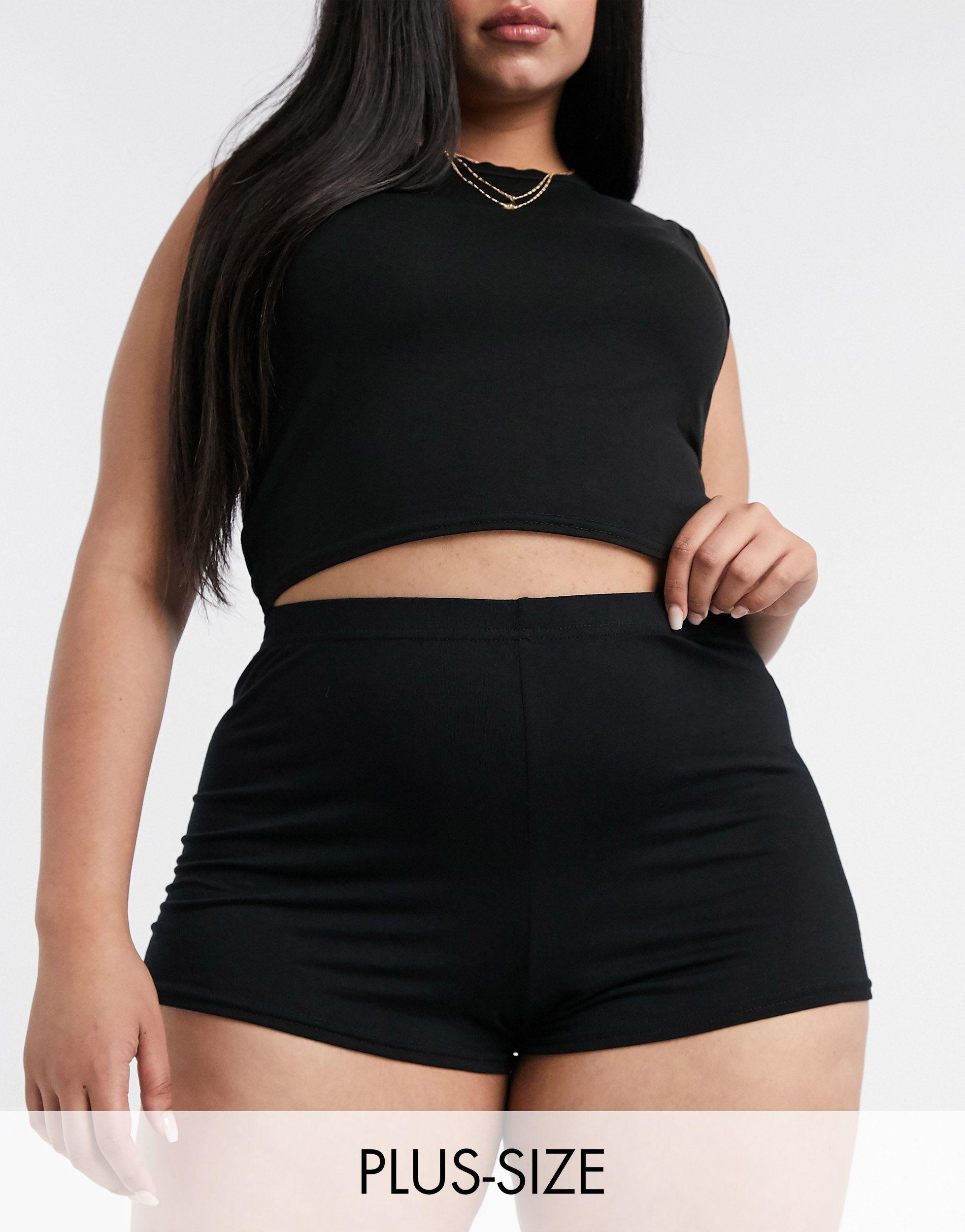 Buy > plus size black booty shorts > in stock