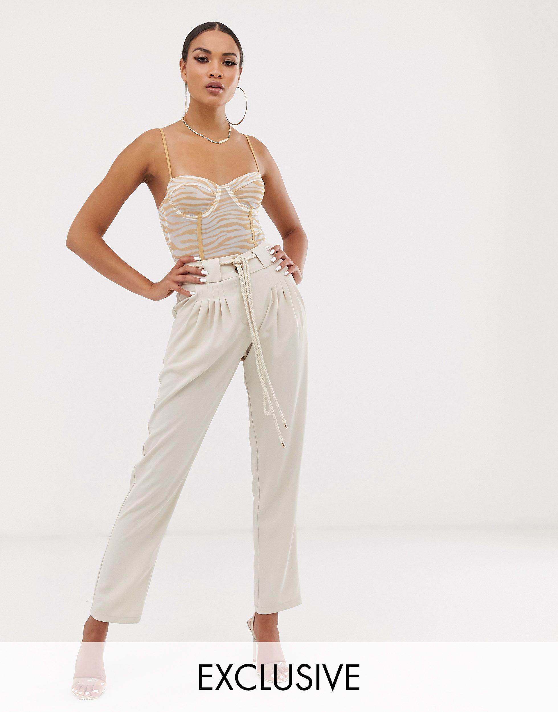 high waisted pants with bow