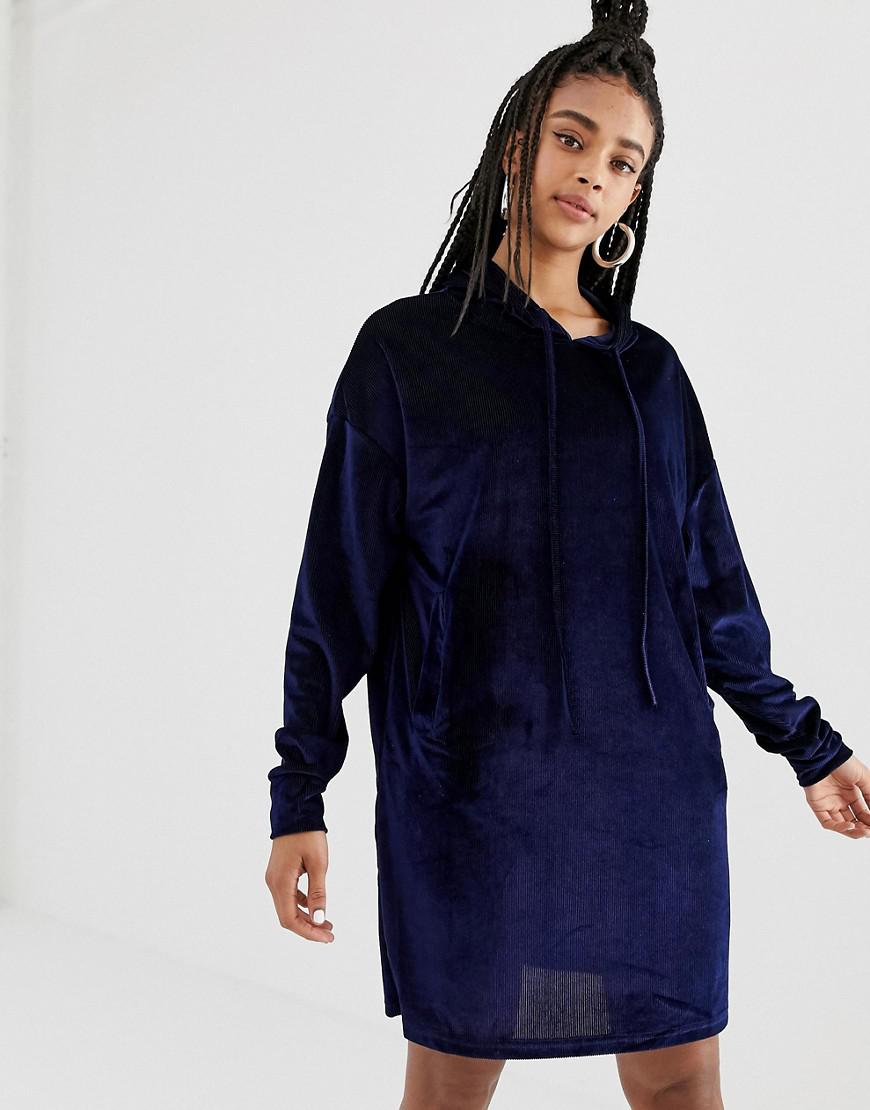 navy blue hoodie dress