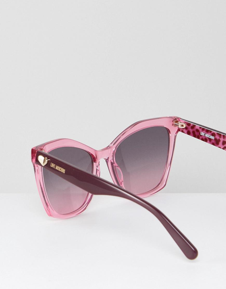 Love Moschino Cat Eye Sunglasses In Pink | Lyst