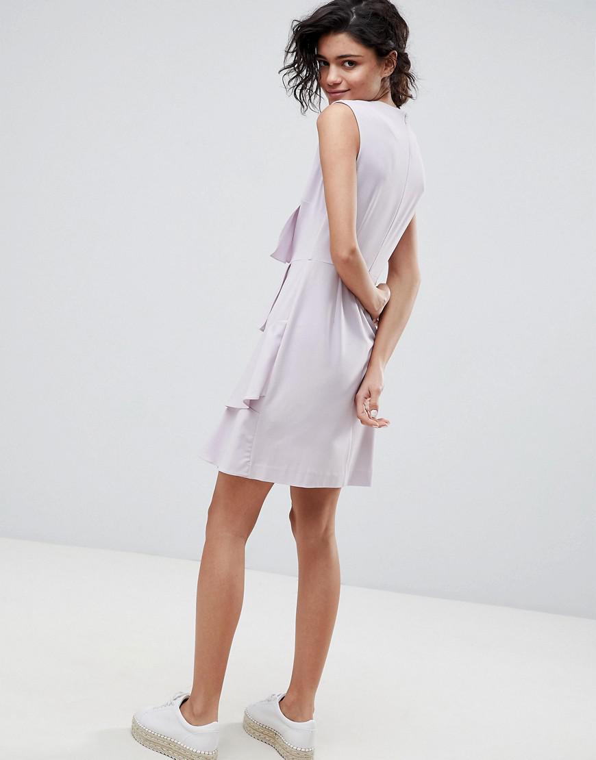 À Robe Day Volants Coloris En 2nd Purple Superposés OkXiTlPuwZ