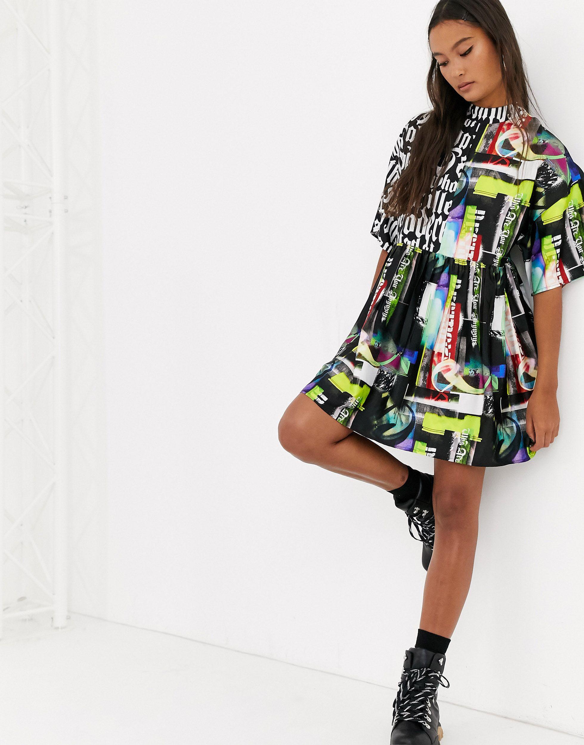 satin smock dress