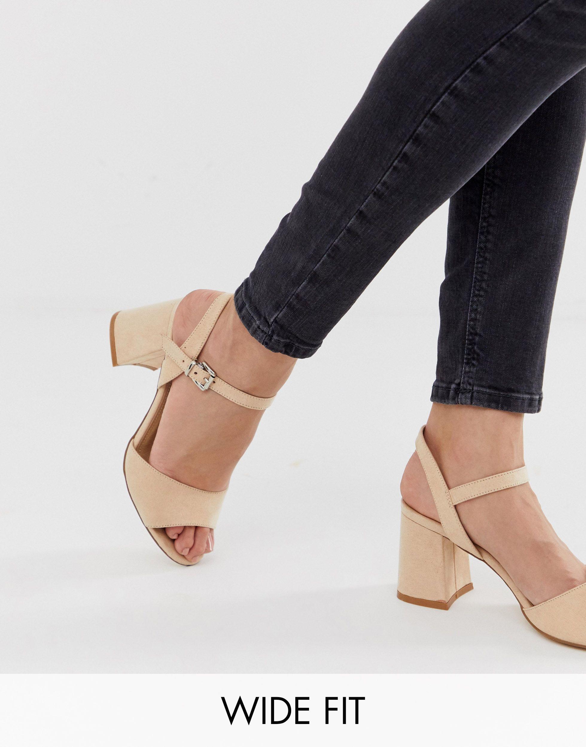 block heels wide fit