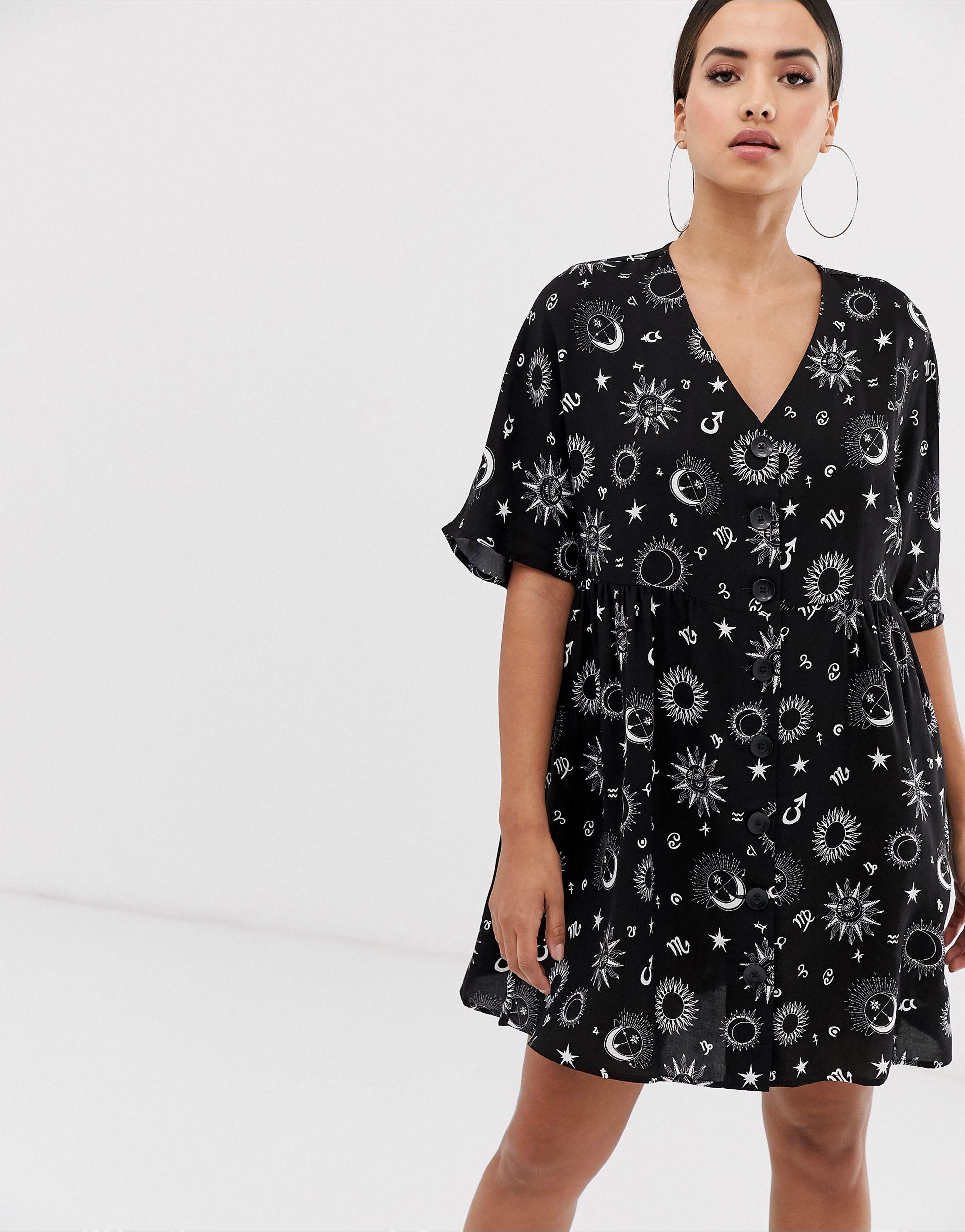patterned smock dress