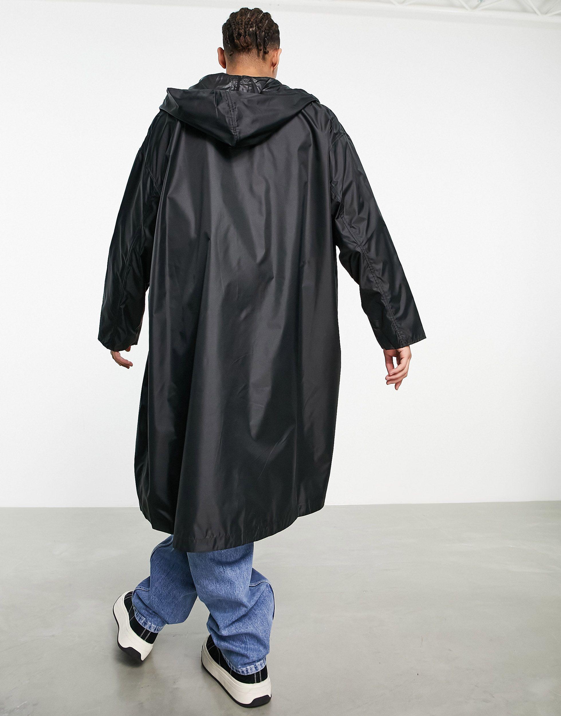 Weekday Konstantin Hooded Coat in Black for Men | Lyst