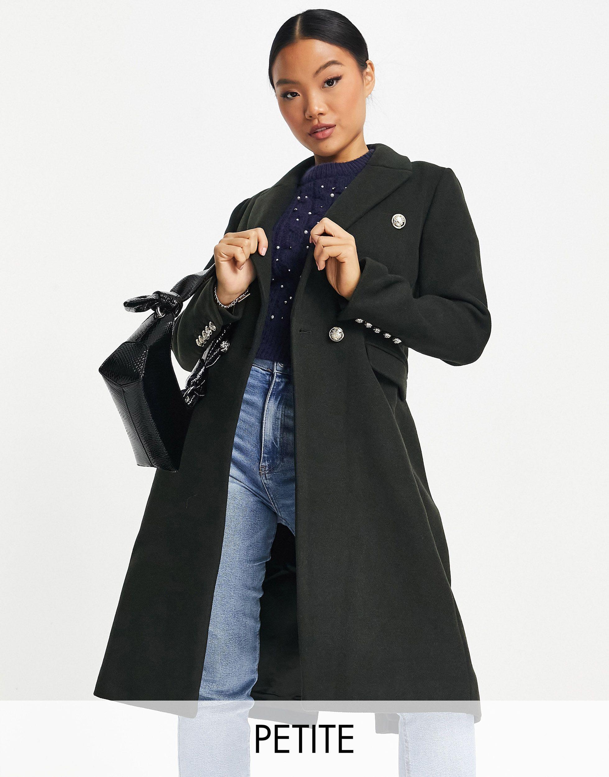 Petite military deals coat