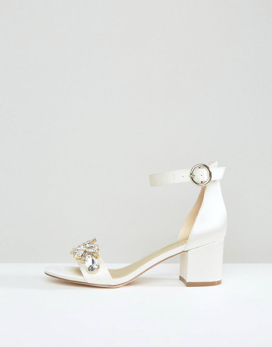 white block heel sandals bridal