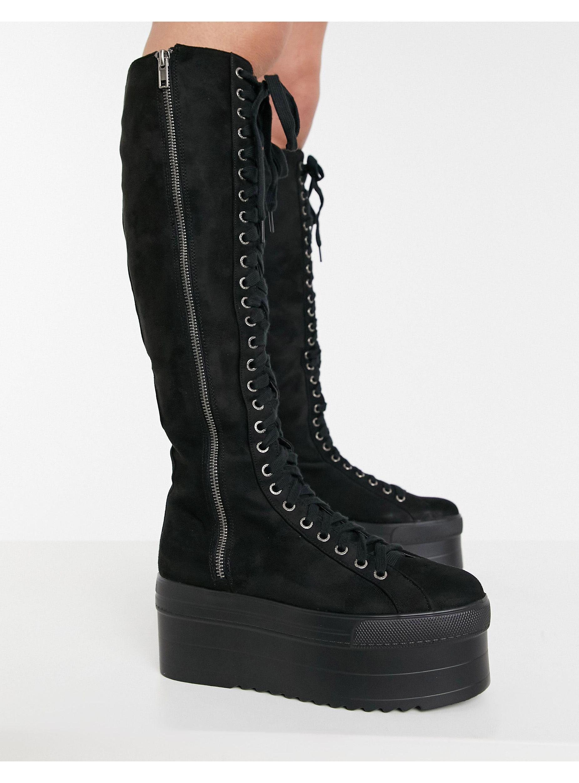 lamoda black knee high boots