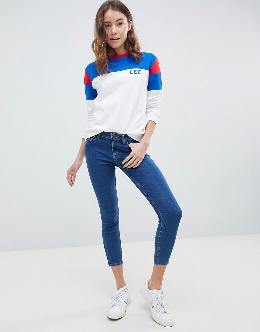 lee scarlett cropped skinny jeans