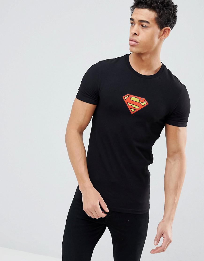 ASOS Superman Muscle Fit T-shirt in Black for Men - Lyst