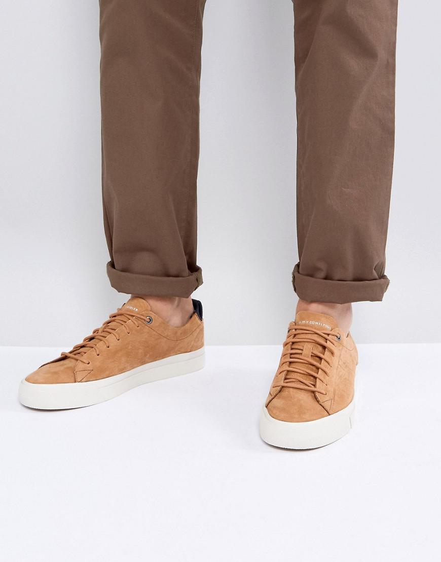 tommy hilfiger leather and suede trainers