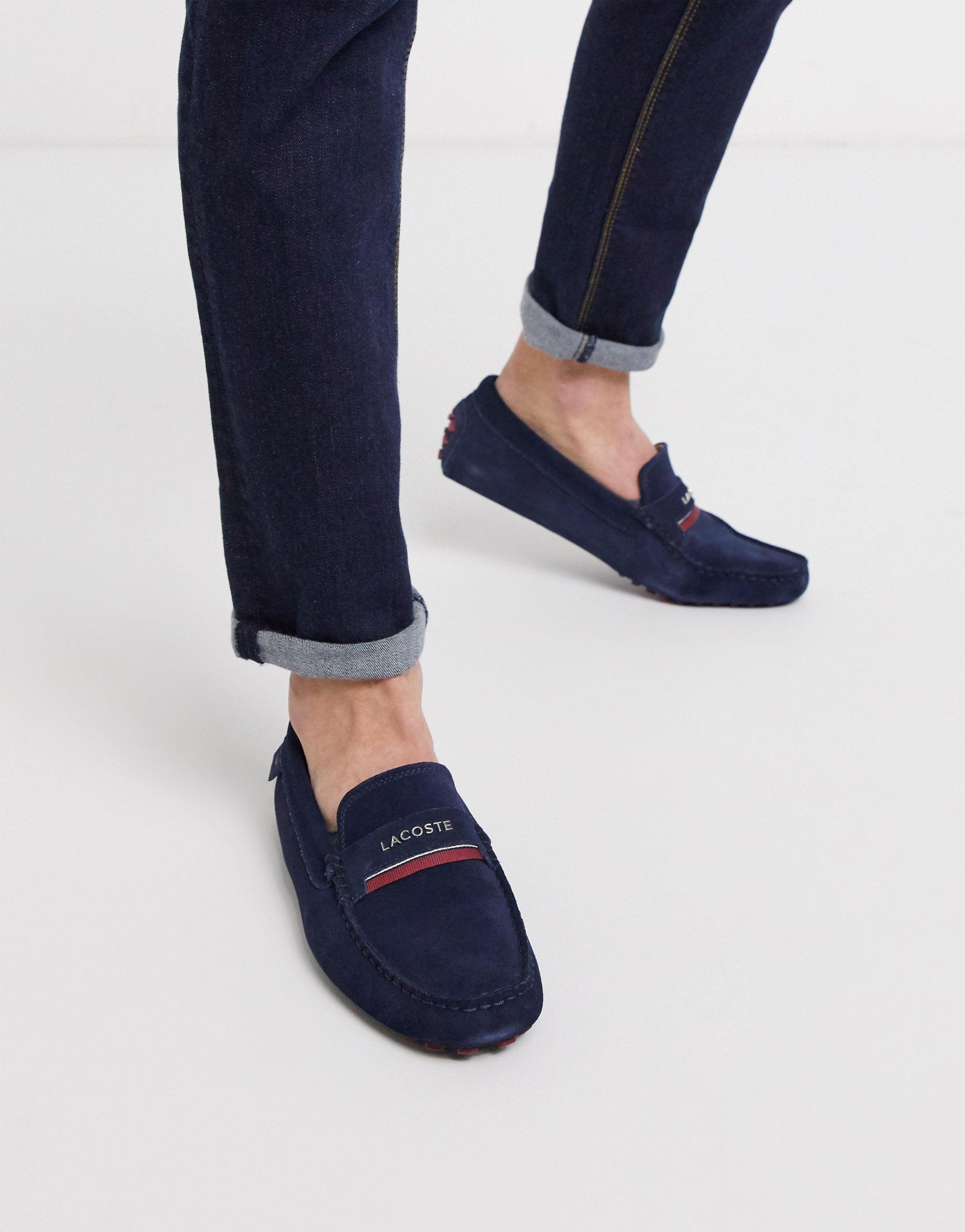 Lacoste Suede Plaisance Loafers in Navy (Blue) for Men | Lyst