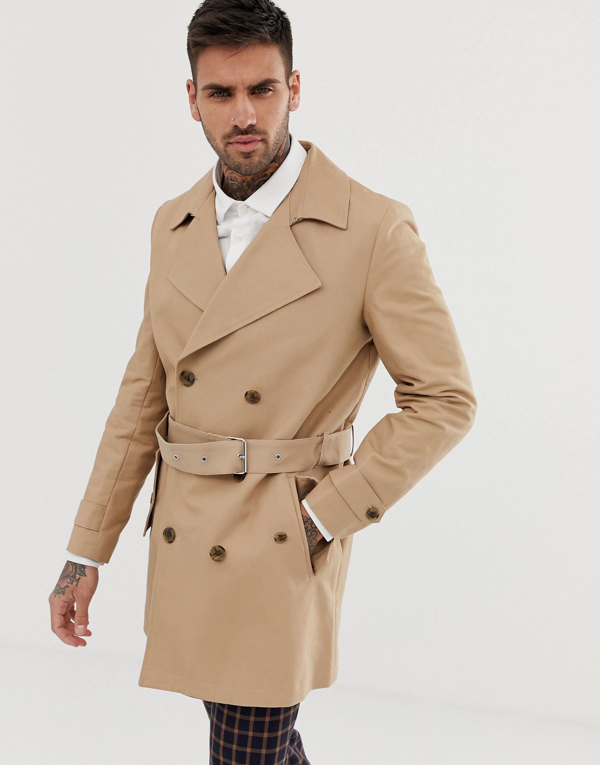 double breasted mac coat mens